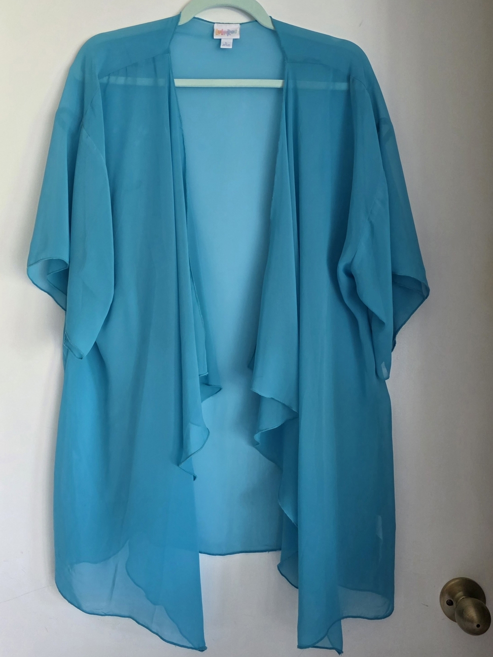 LuLaRoe Teal Lightweight Kimono - Size L